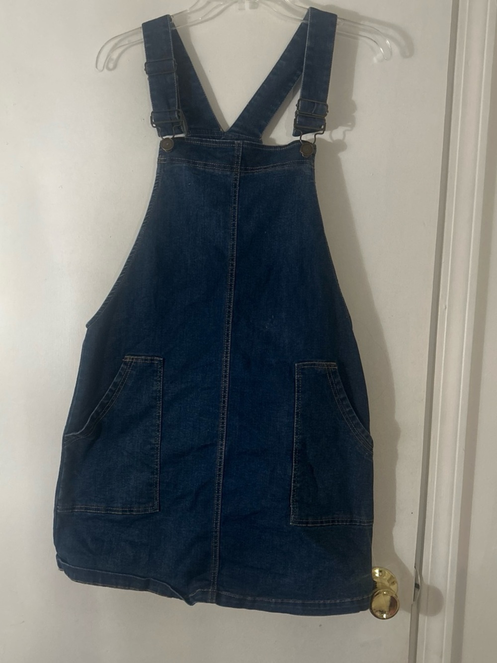Copper Key Dark Blue Denim Pinafore Dress